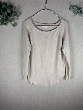 Dreamers > Light Beige Scoop Neck Knit Sweater Medium